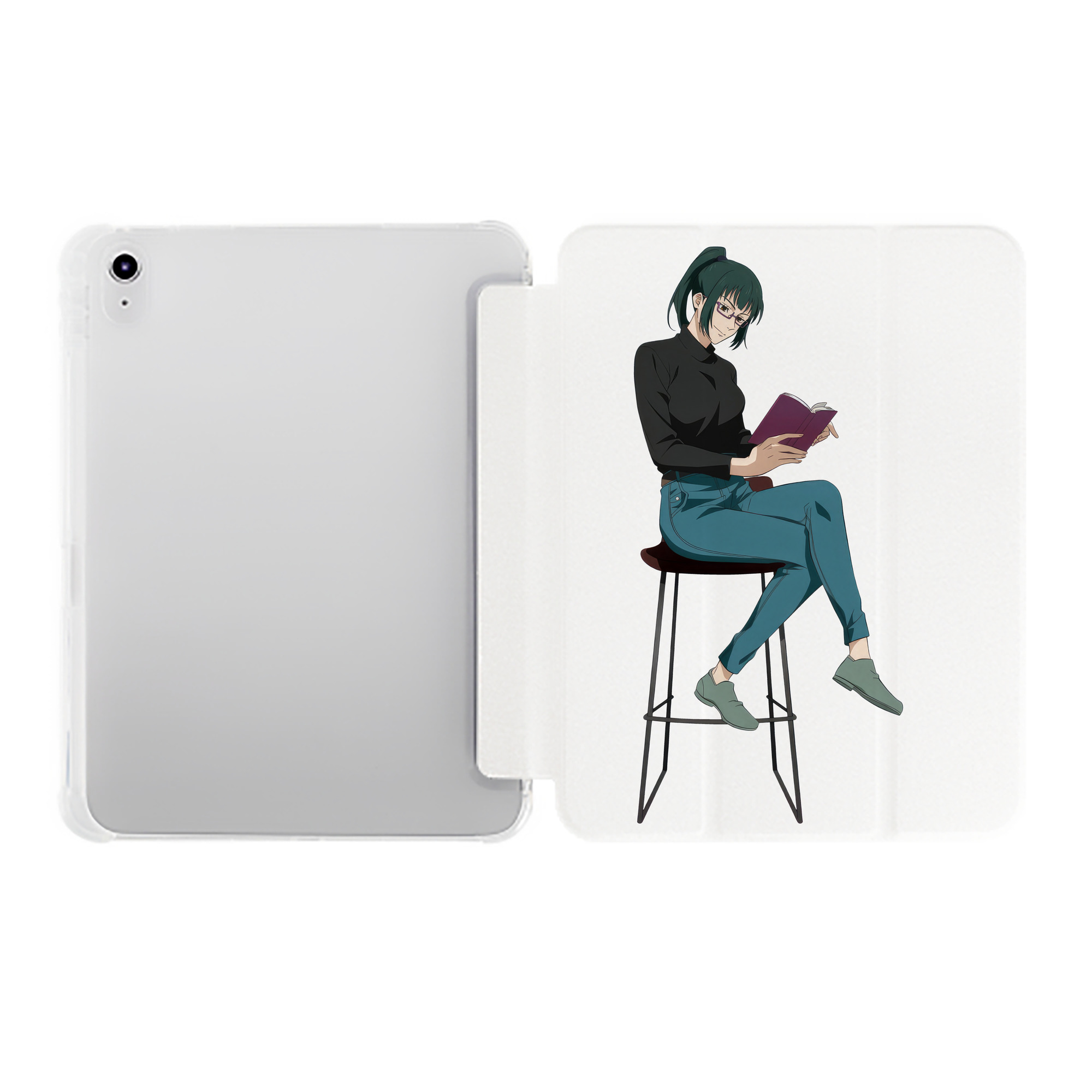 （画像用） 呪術廻戦 Jujutsu Kaisen IPad ケース ペン収納付き 三つ折りスタンド PUレザー×シリコン 対応機種9.5/10.5/10.9インチ